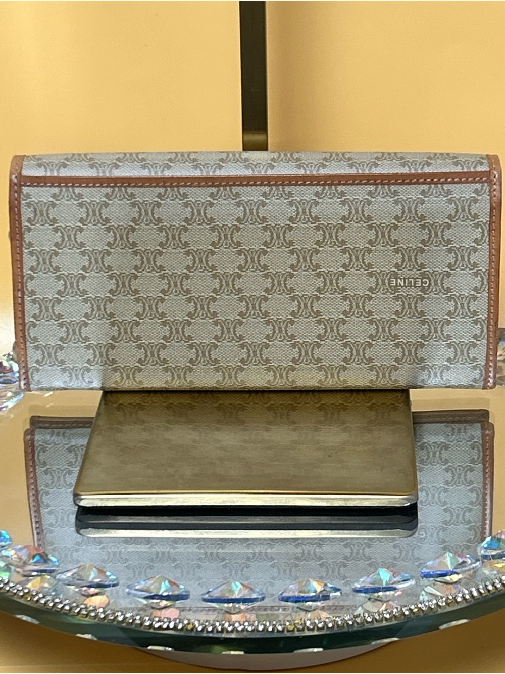 Celine Brown and Beige Triomphe Canvas Continental Wallet - Picture 2 of 16